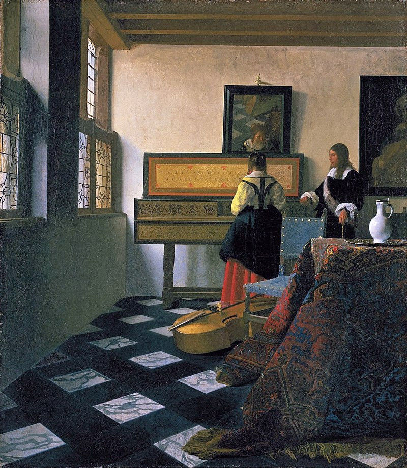 Artikel figuratieve Kunst: Beispiel eines realistischen Gemäldes, Johannes Vermeer, Die Musikstunde (1662)